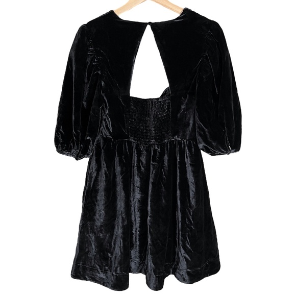 NWT Anthropologie Maeve Sweetheart Mini Velvet Dress Black Size Small Petite - Picture 11 of 13